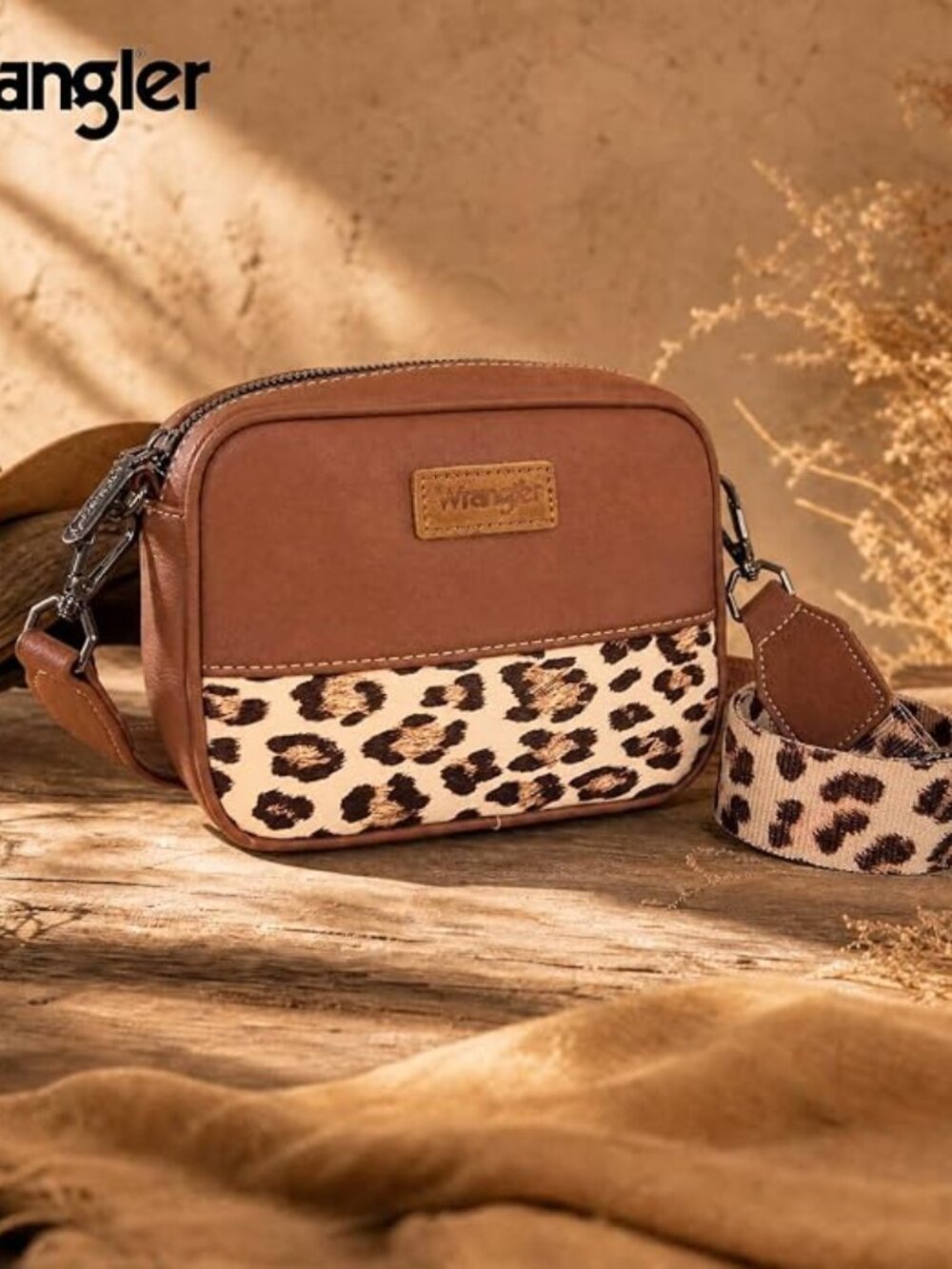 Wrangler Small Crossbody Bags for Women Brown Mini Purses with Guitar Strap - Picture 1 of 15